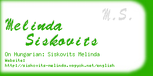 melinda siskovits business card
